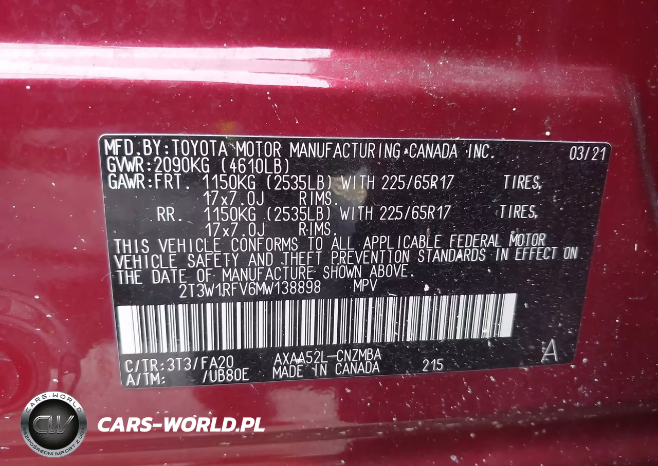 2021 Toyota Rav4 Xle VIN:2T3W1RFV6MW138898 - 9