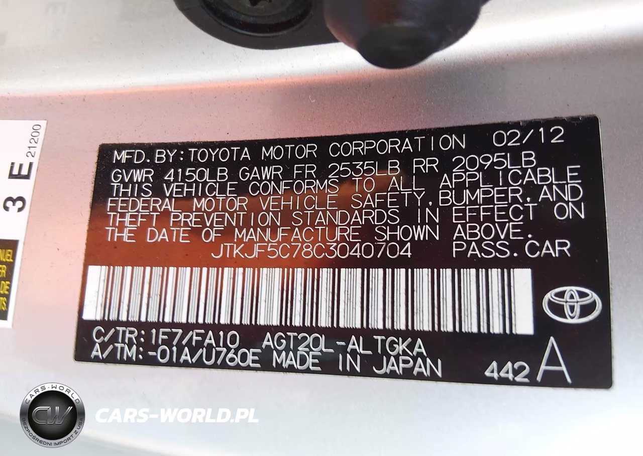 2012 Scion Tc VIN:JTKJF5C78C3040704 - 9