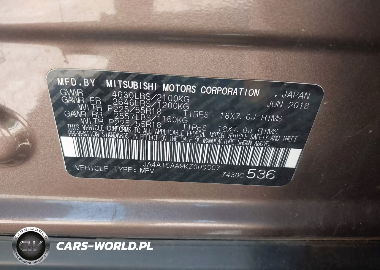 2019 Mitsubishi Eclipse Cross Sel VIN:JA4AT5AA9KZ000507 - 9
