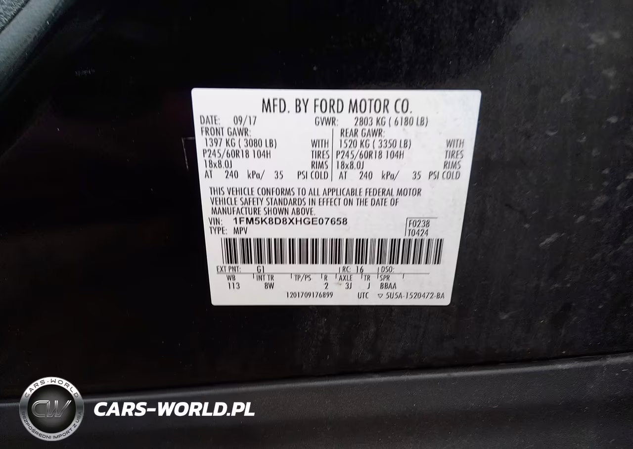 2017 Ford Explorer Xlt VIN:1FM5K8D8XHGE07658 - 9