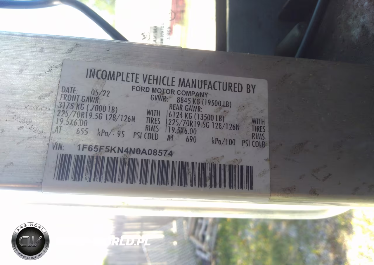 2022 Ford F-59 Commercial Stripped VIN:1F65F5KN4N0A08574 - 8