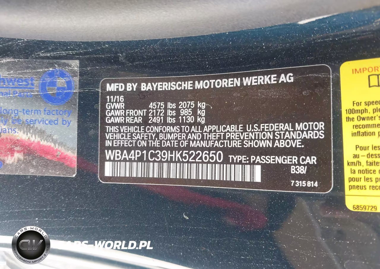 2017 BMW 440I VIN:WBA4P1C39HK522650 - 9
