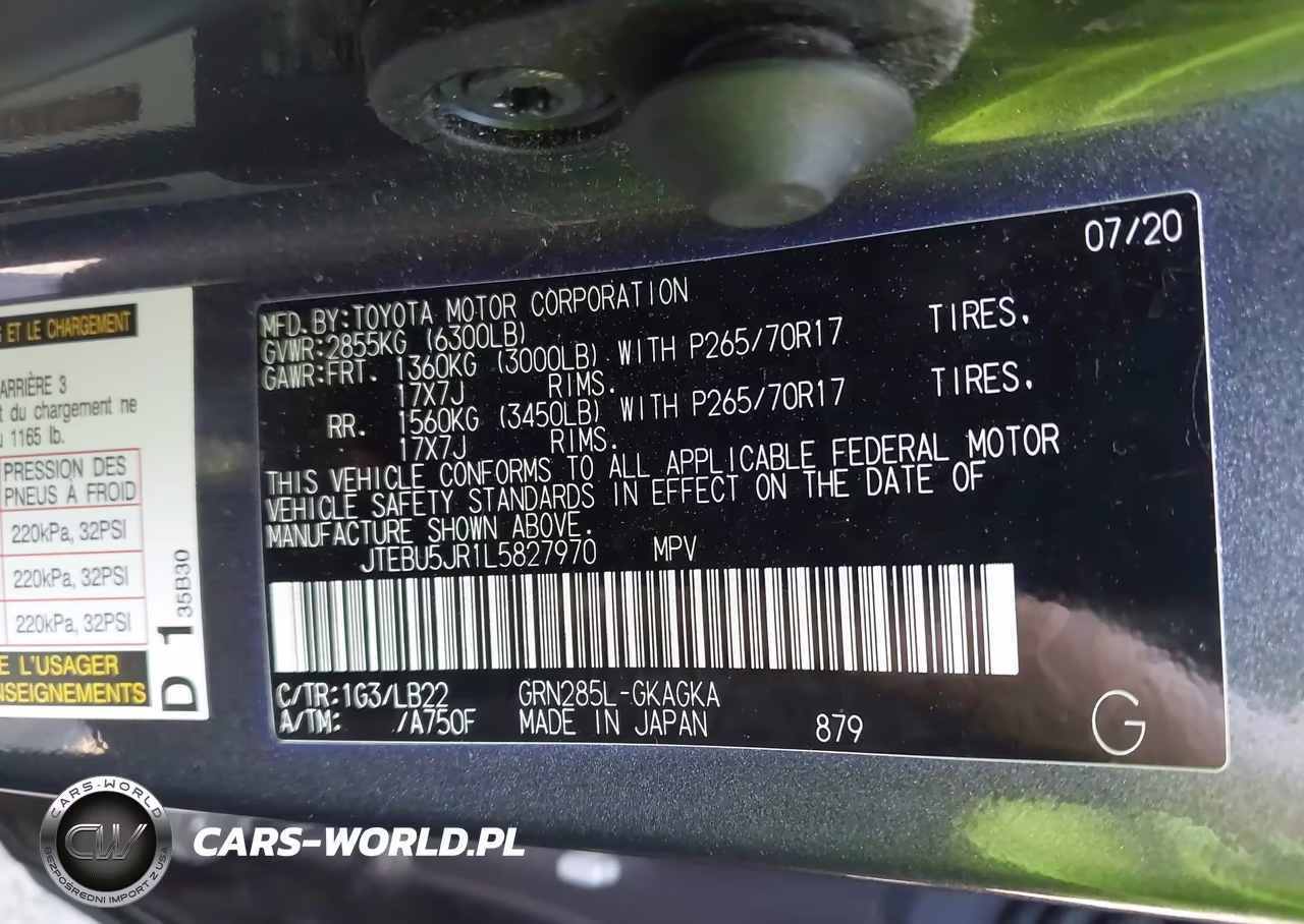 2020 Toyota 4Runner Sr5 Premium VIN:JTEBU5JR1L5827970 - 9