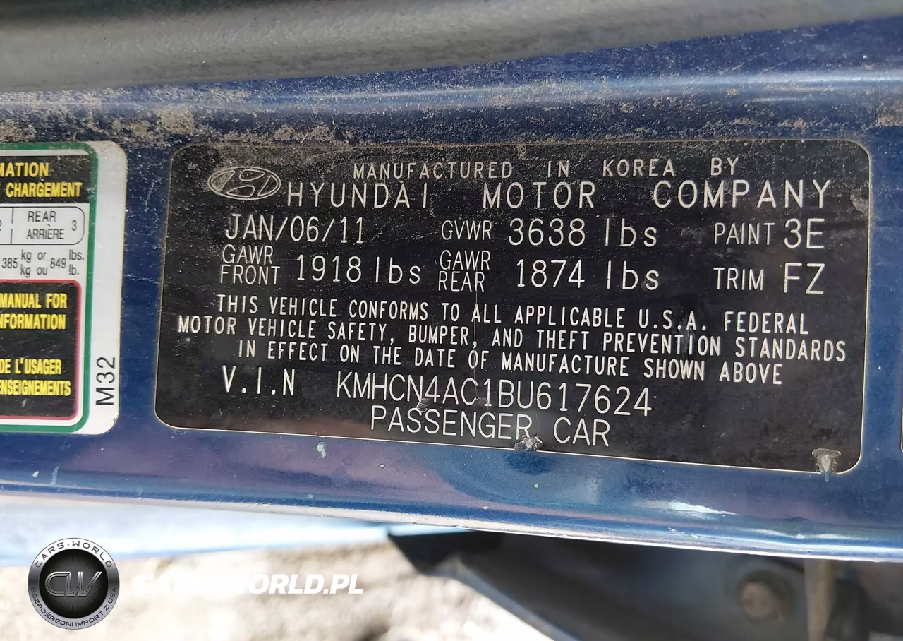 2011 Hyundai Accent Gls VIN:KMHCN4AC1BU617624 - 9