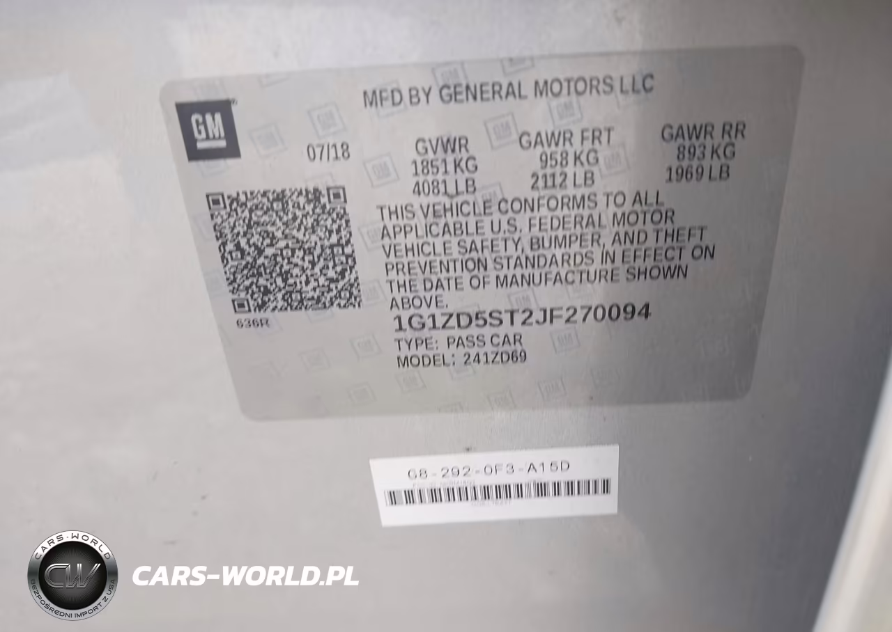 2018 Chevrolet Malibu Lt VIN:1G1ZD5ST2JF270094 - 9