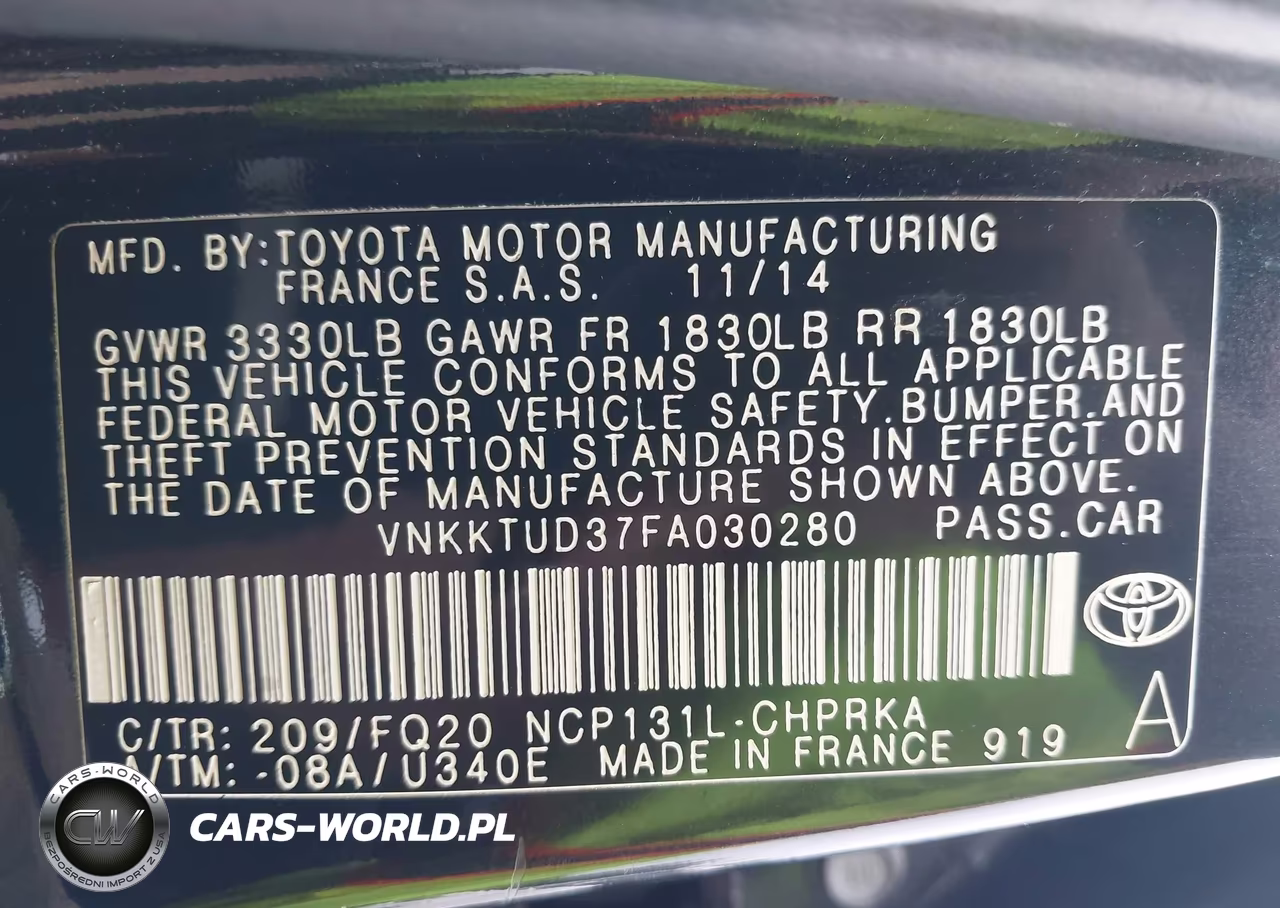 2015 Toyota Yaris L VIN:VNKKTUD37FA030280 - 9