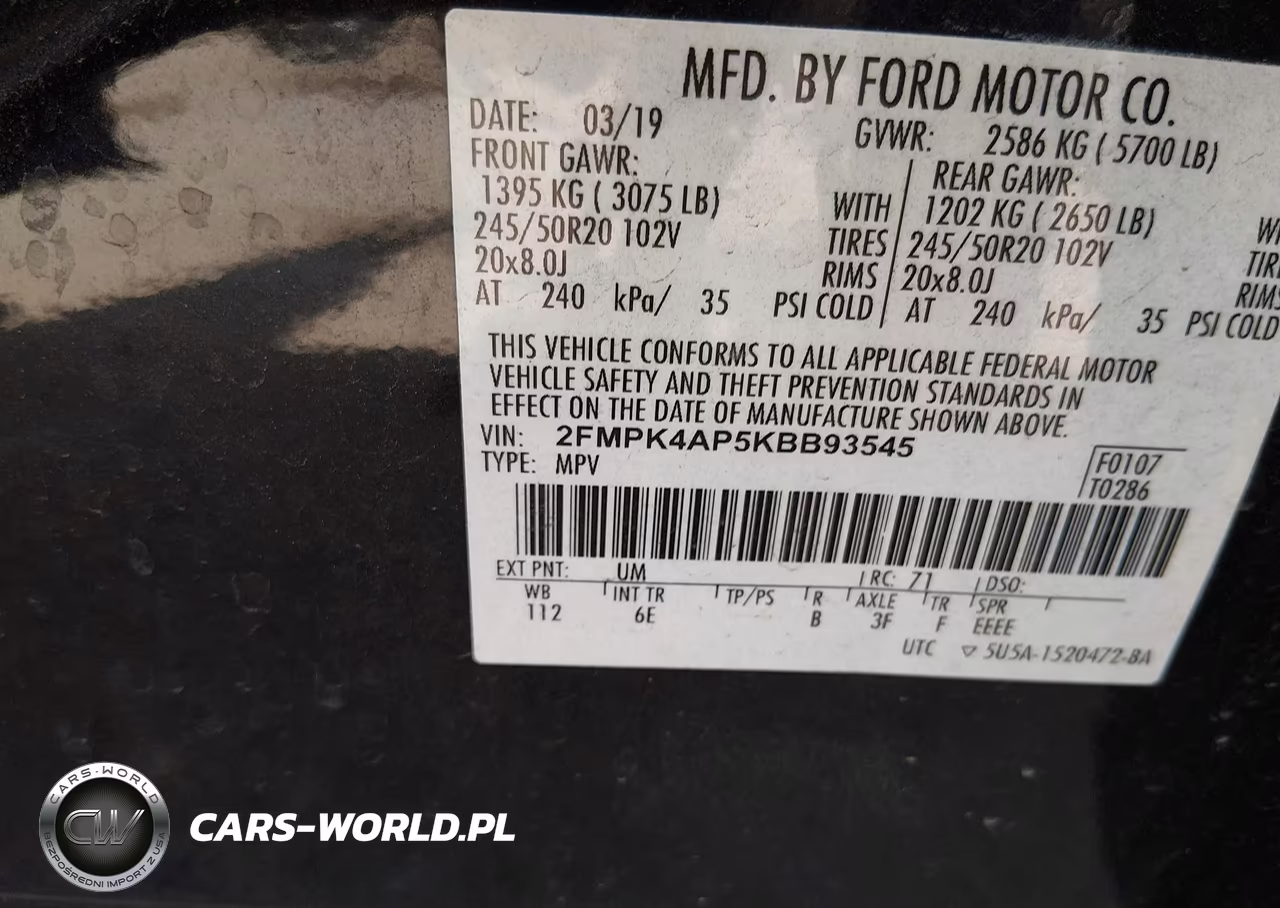 2019 Ford Edge St VIN:2FMPK4AP5KBB93545 - 9