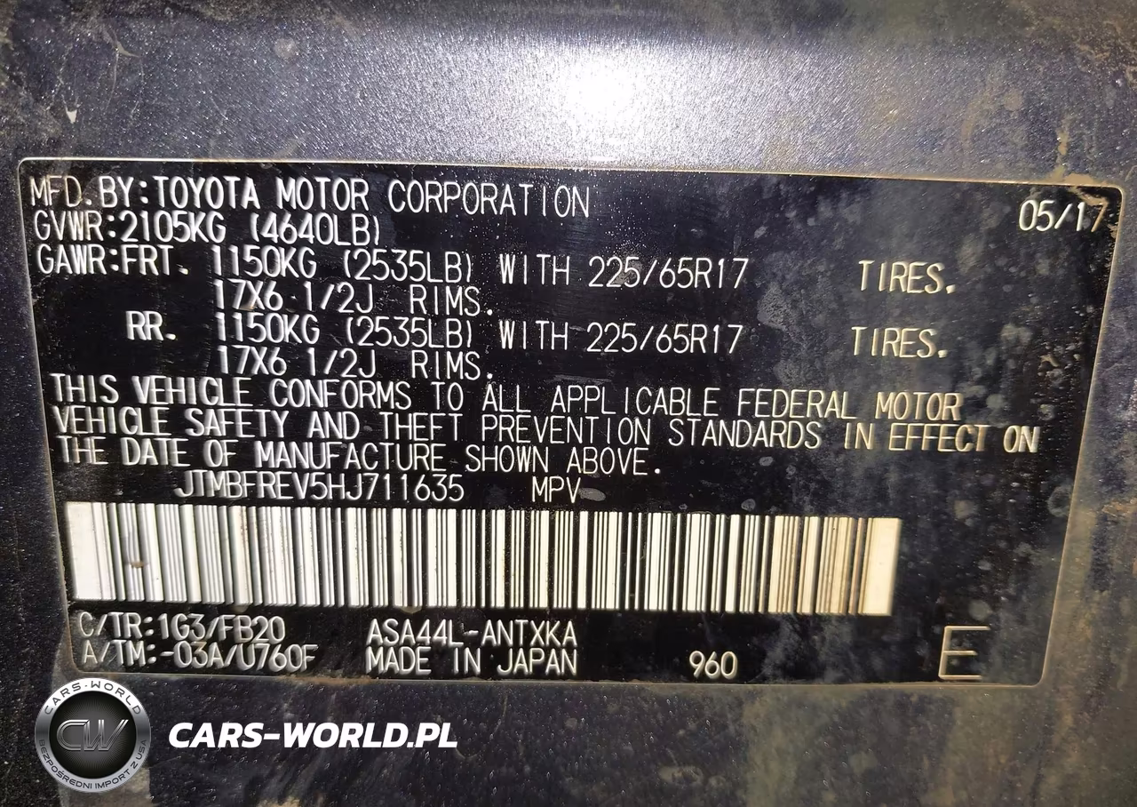2017 Toyota Rav4 Le VIN:JTMBFREV5HJ711635 - 9