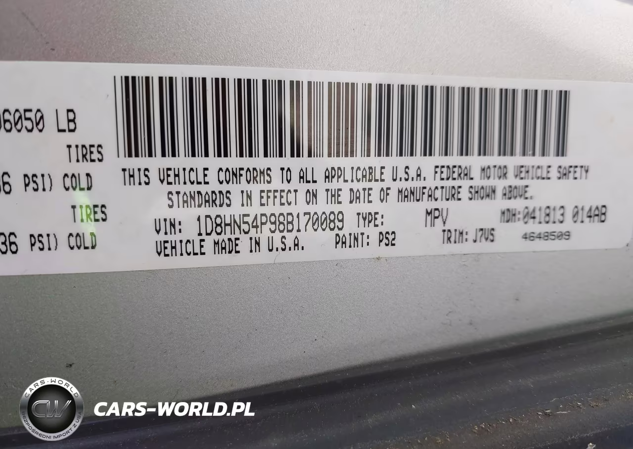 2008 Dodge Grand Caravan Sxt VIN:1D8HN54P98B170089 - 9