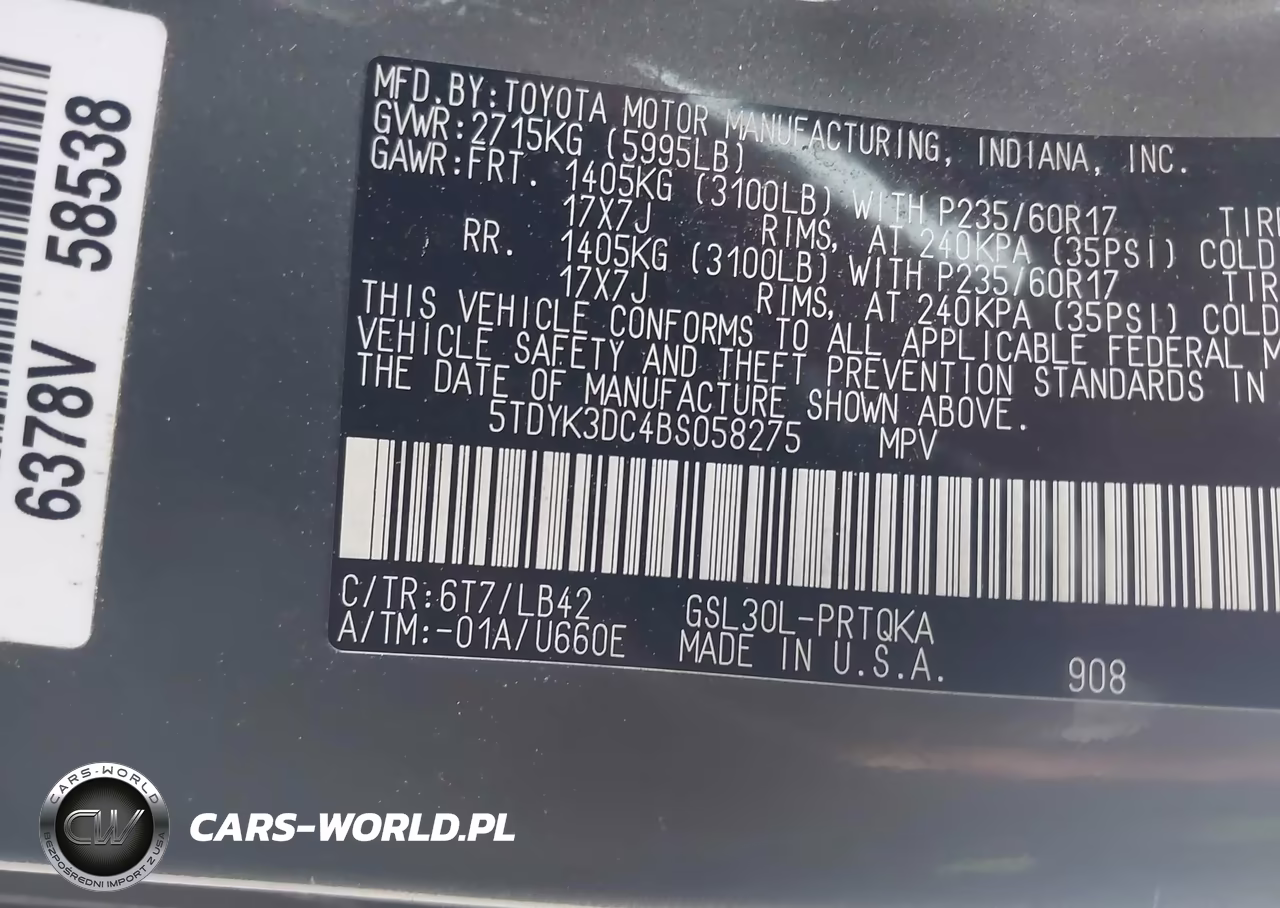 2011 Toyota Sienna Xle V6 VIN:5TDYK3DC4BS058275 - 9