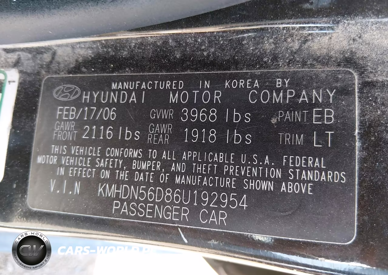 2006 Hyundai Elantra Gls-Gt VIN:KMHDN56D86U192954 - 9