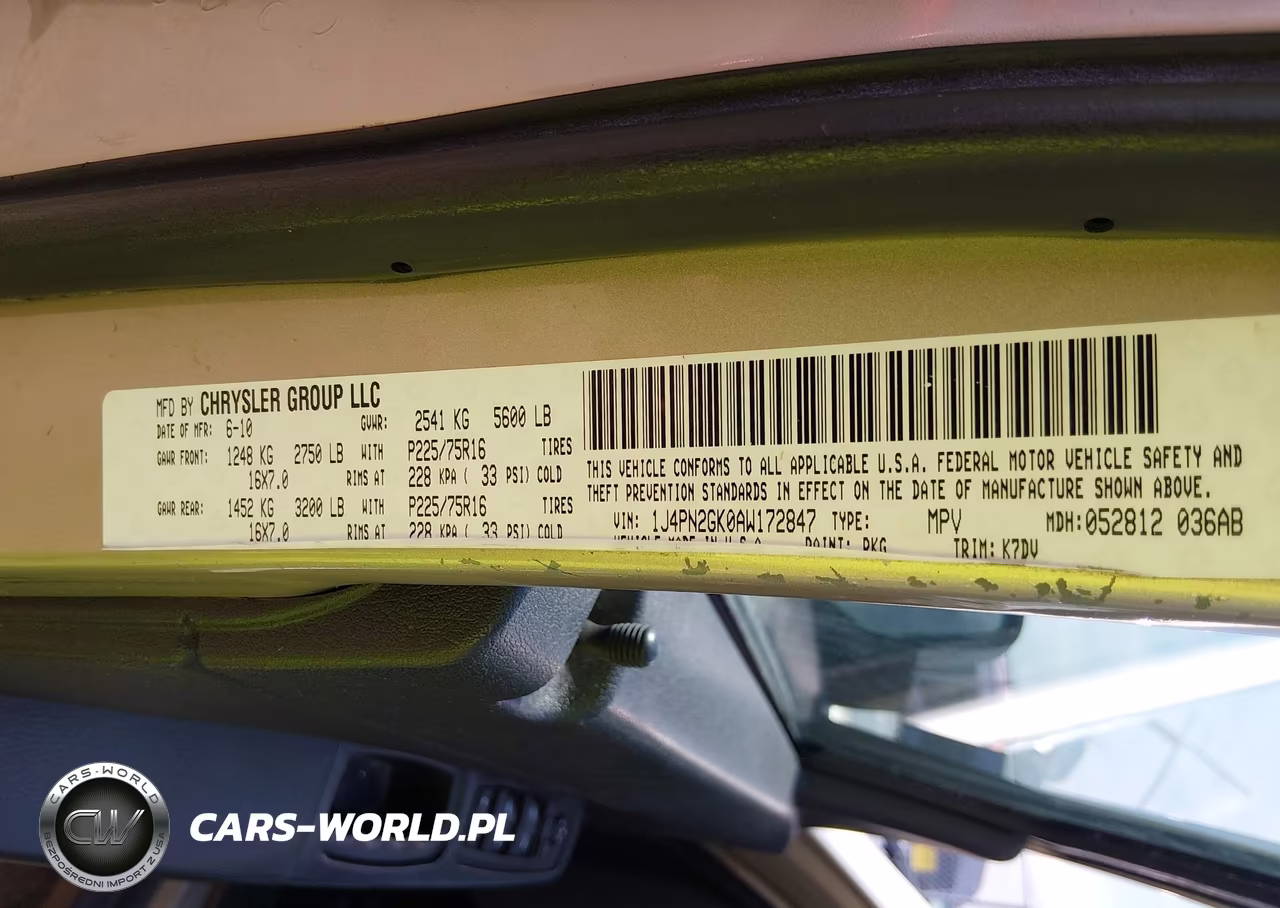 2010 Jeep Liberty Sport VIN:1J4PN2GK0AW172847 - 9