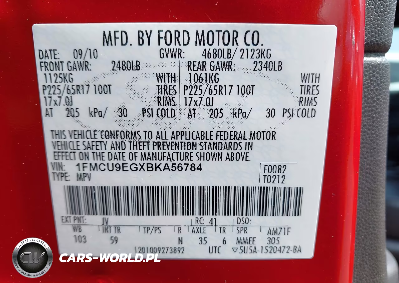 2011 Ford Escape Limited VIN:1FMCU9EGXBKA56784 - 9