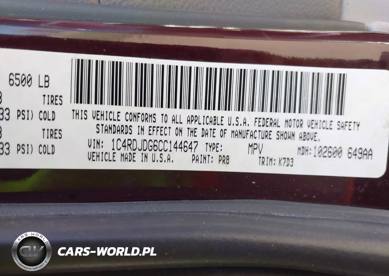 2012 Dodge Durango Crew VIN:1C4RDJDG6CC144647 - 9