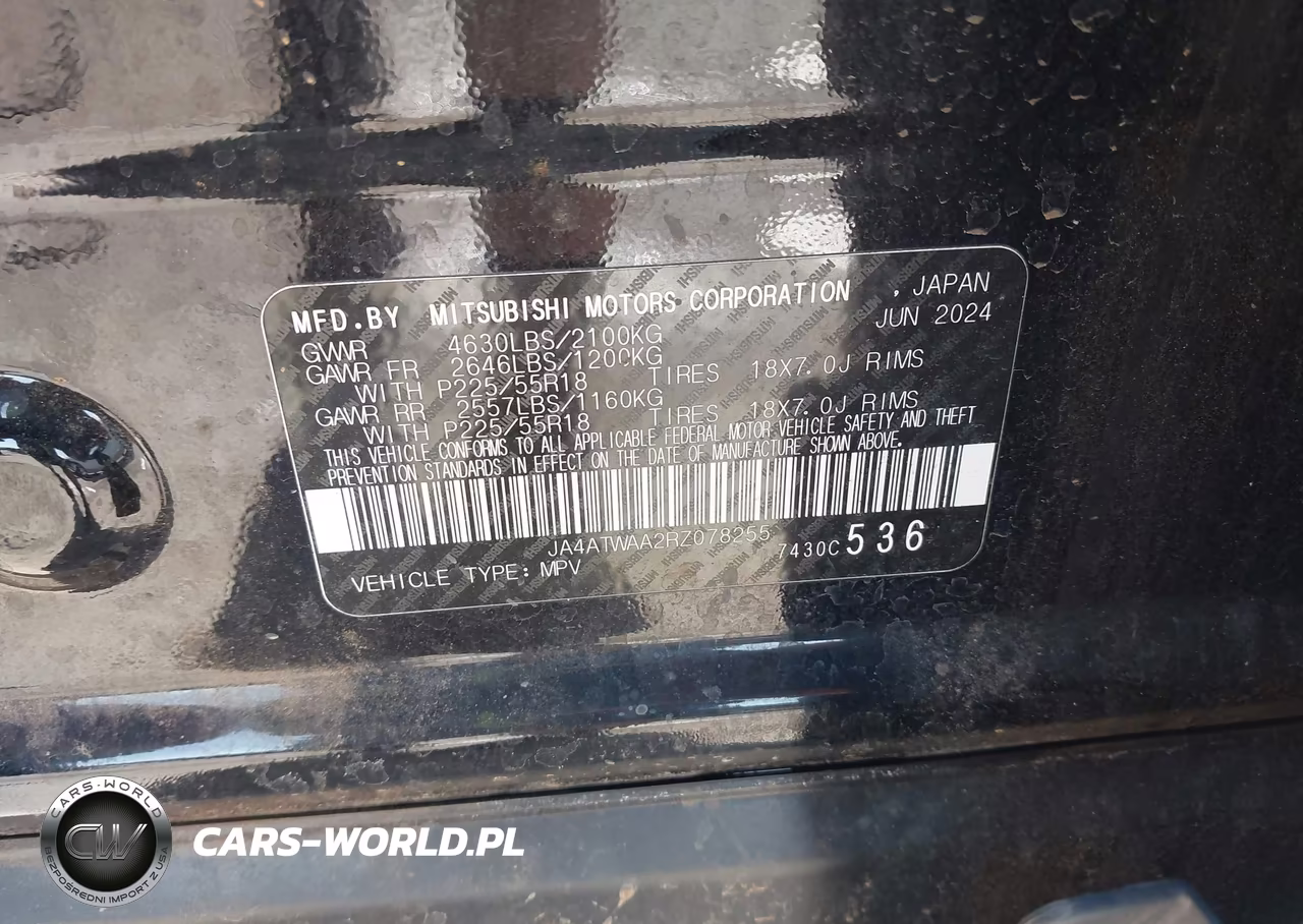 2024 Mitsubishi Eclipse Cross Se S-Awc-Sel S-Awc VIN:JA4ATWAA2RZ078255 - 9