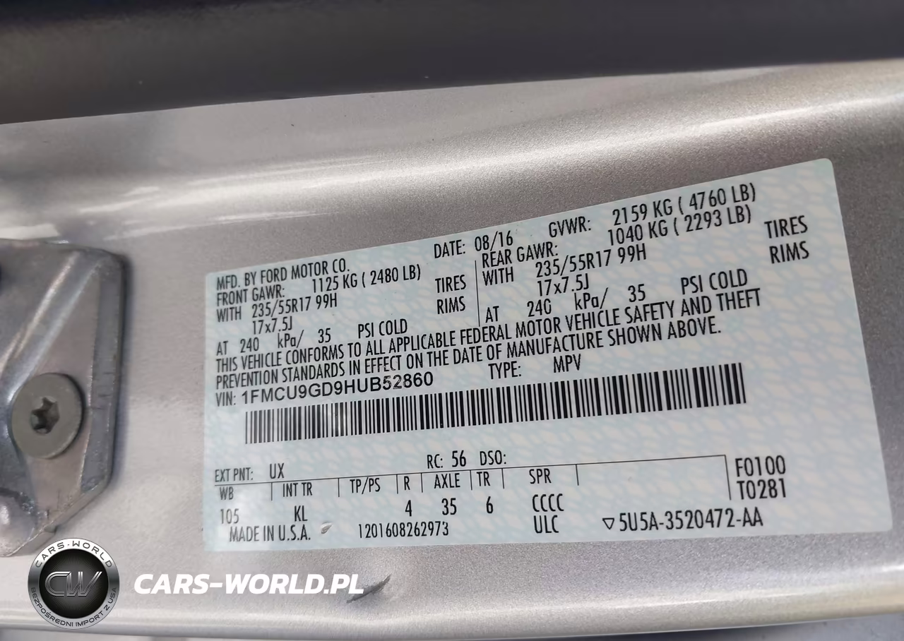 2017 Ford Escape Se VIN:1FMCU9GD9HUB52860 - 9