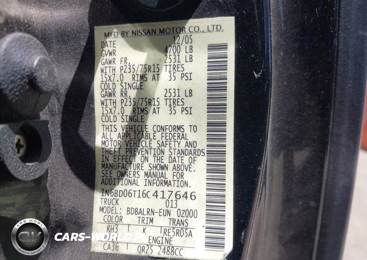 2006 Nissan Frontier Xe VIN:1N6BD06T16C417646 - 9