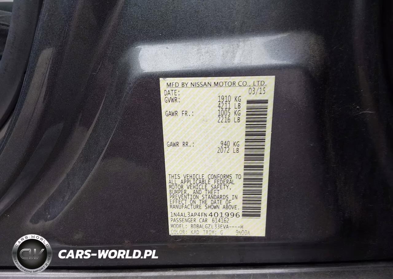 2015 Nissan Altima 2.5 S VIN:1N4AL3AP4FN401996 - 9
