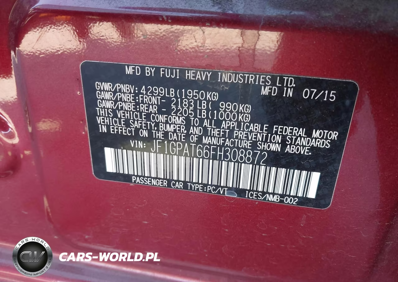 2015 Subaru Impreza 2.0I Sport Premium VIN:JF1GPAT66FH308872 - 9