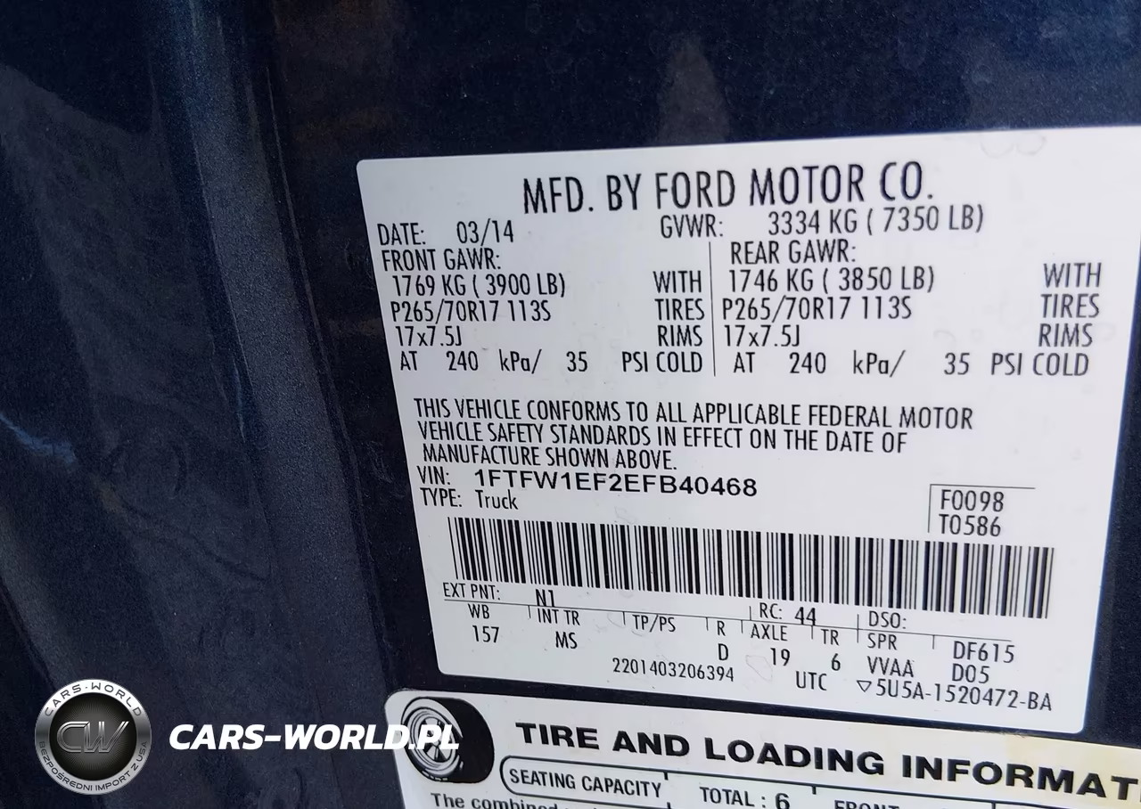 2014 Ford F-150 Fx4-King Ranch-Lariat-Platinum-Stx-Xl-Xlt VIN:1FTFW1EF2EFB40468 - 9