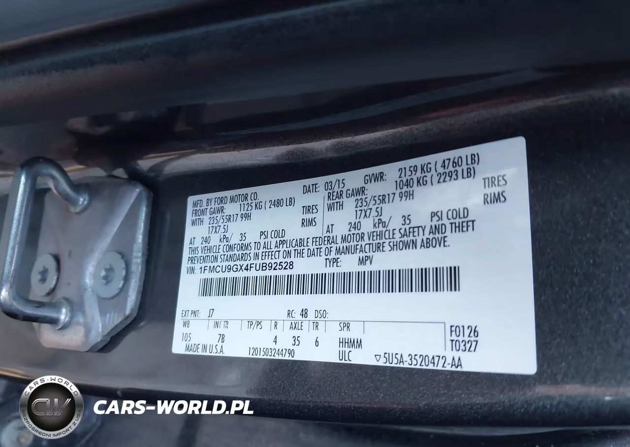 2015 Ford Escape Se VIN:1FMCU9GX4FUB92528 - 9