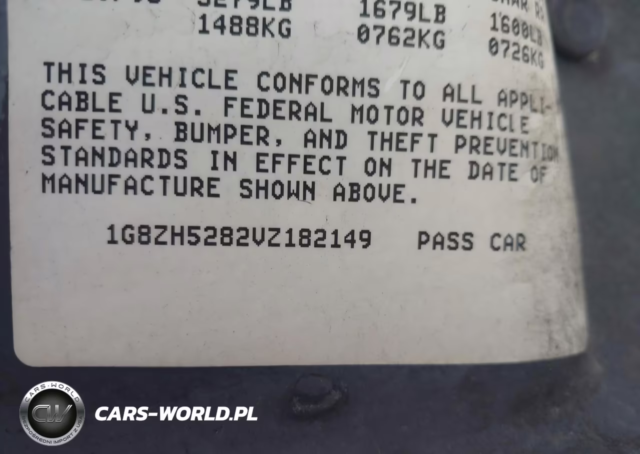 1997 Saturn Sl Sl1 VIN:1G8ZH5282VZ182149 - 9