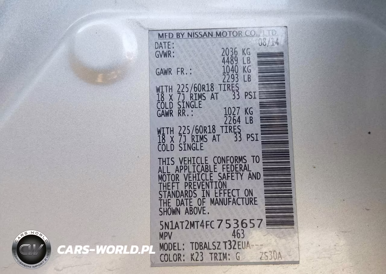 2015 Nissan Rogue Sl VIN:5N1AT2MT4FC753657 - 9