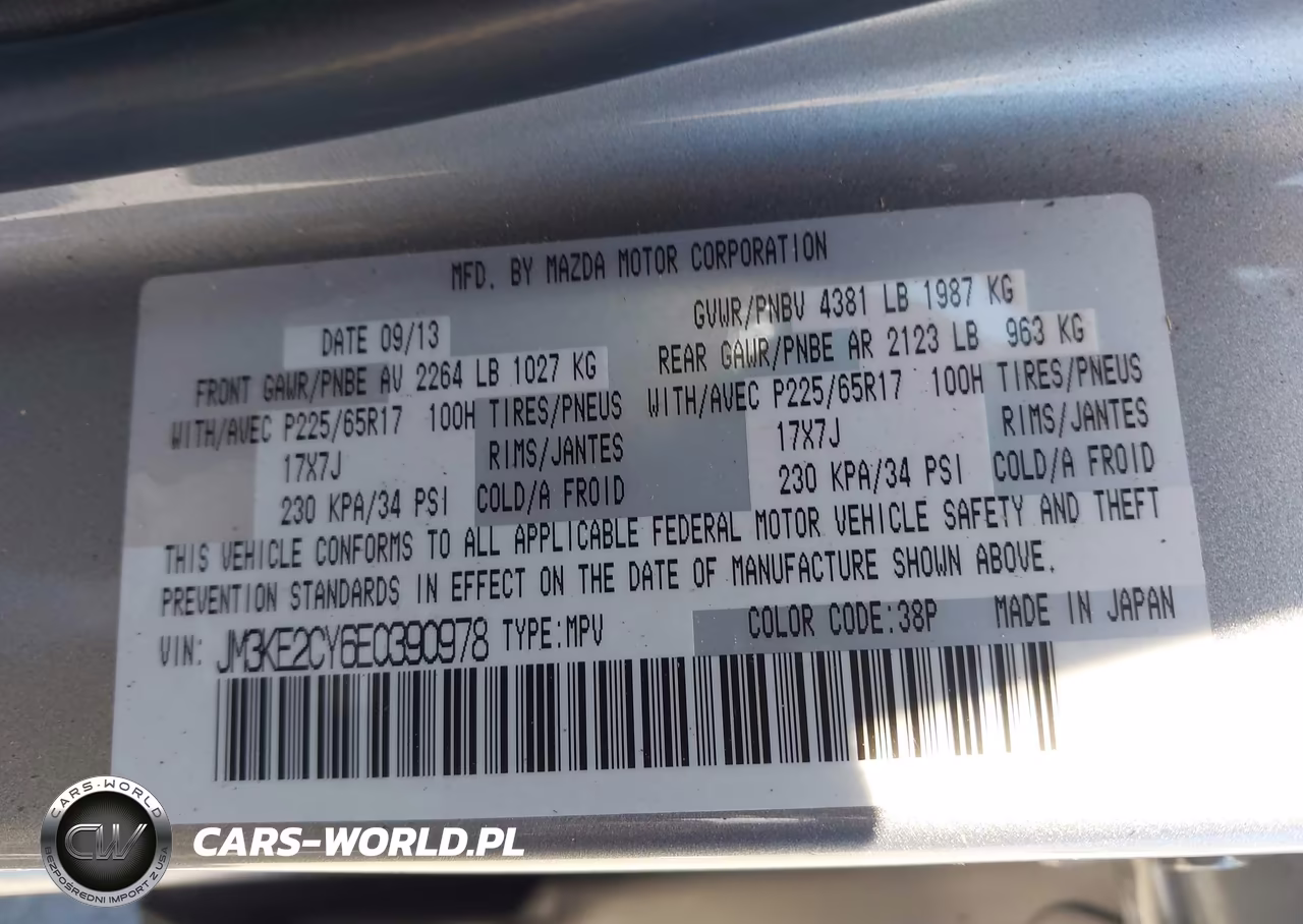 2014 Mazda Cx-5 Touring VIN:JM3KE2CY6E0390978 - 9