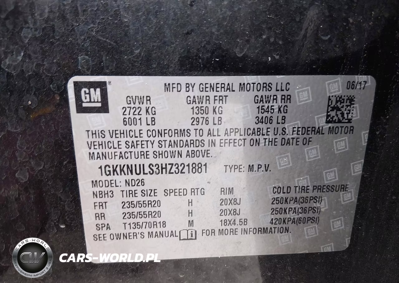 2017 GMC Acadia Slt-1 VIN:1GKKNULS3HZ321881 - 9