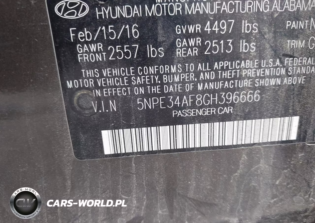 2016 Hyundai Sonata Sport VIN:5NPE34AF8GH396666 - 9