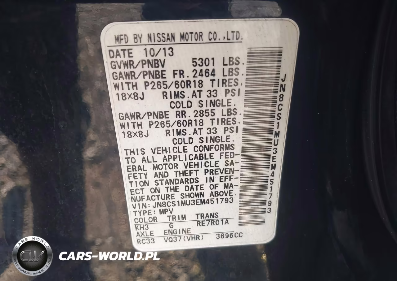2014 Infiniti Qx70 VIN:JN8CS1MU3EM451793 - 9