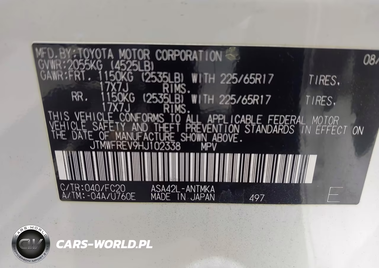 2017 Toyota Rav4 Xle VIN:JTMWFREV9HJ102338 - 9