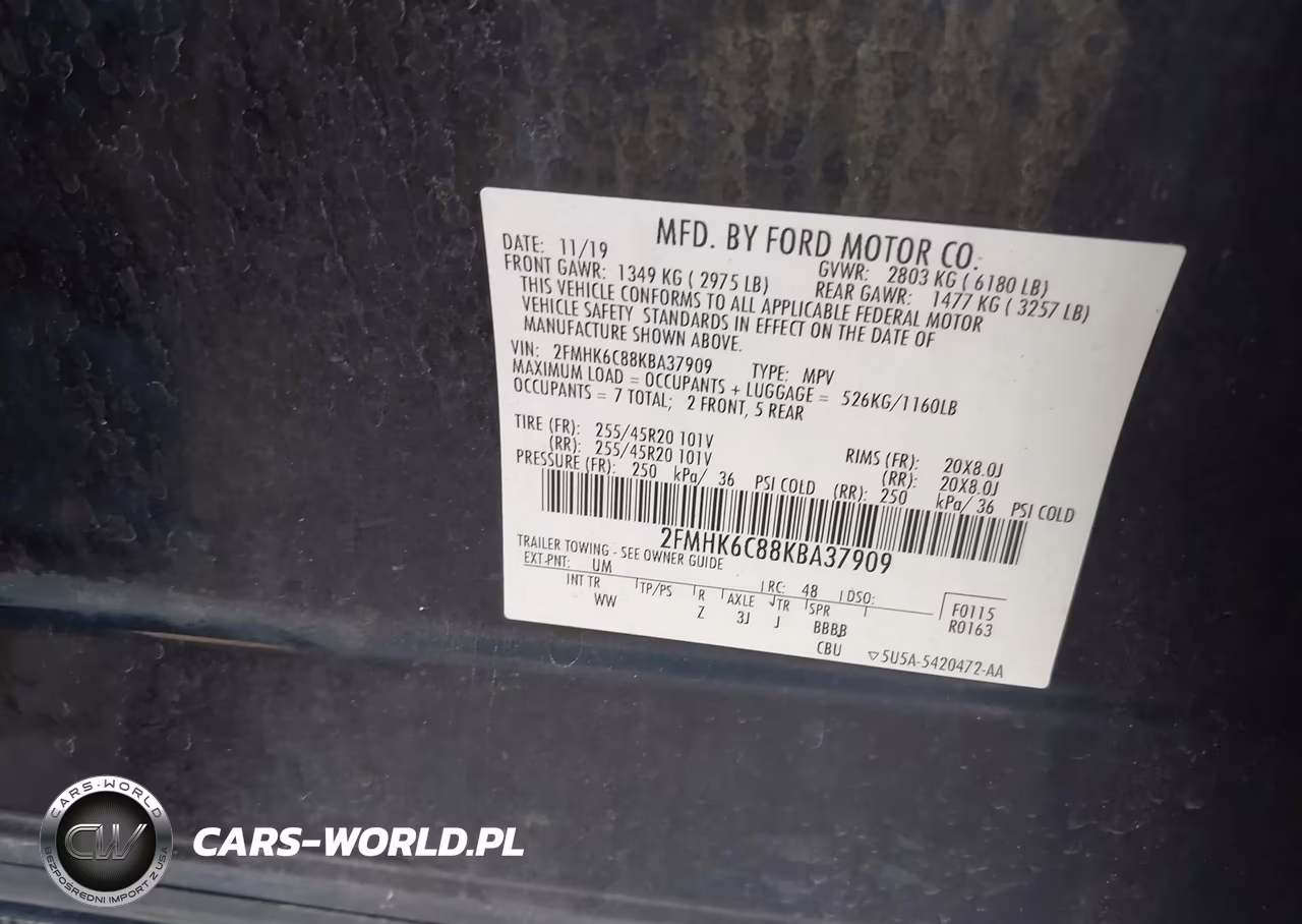 2019 Ford Flex Sel VIN:2FMHK6C88KBA37909 - 9