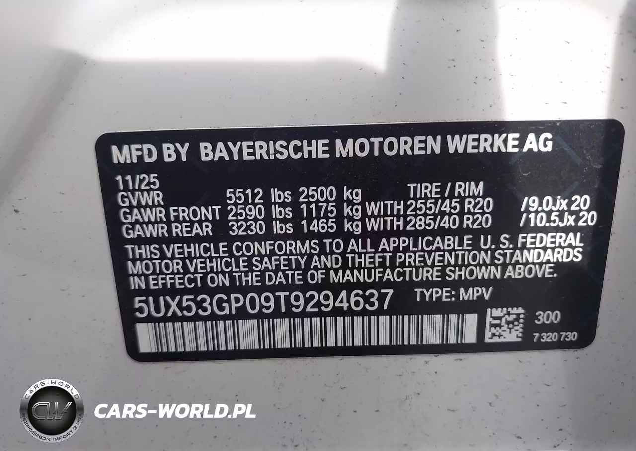 2026 BMW X3 30 xDrive VIN:5UX53GP09T9294637 - 9