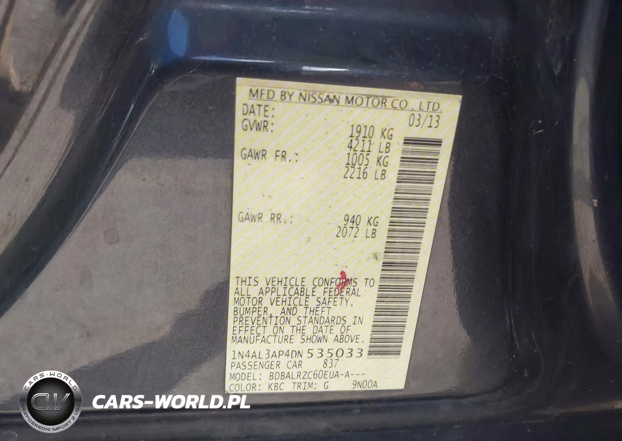 2013 Nissan Altima 2.5 S VIN:1N4AL3AP4DN535033 - 9