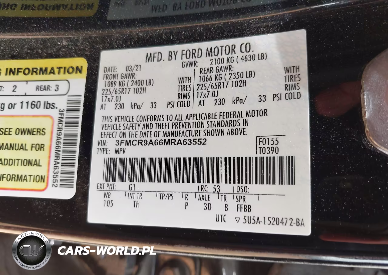 2021 Ford Bronco Sport VIN:3FMCR9A66MRA63552 - 9