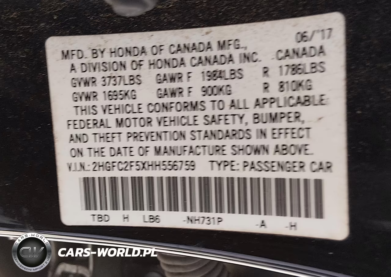 2017 Honda Civic Lx VIN:2HGFC2F5XHH556759 - 9