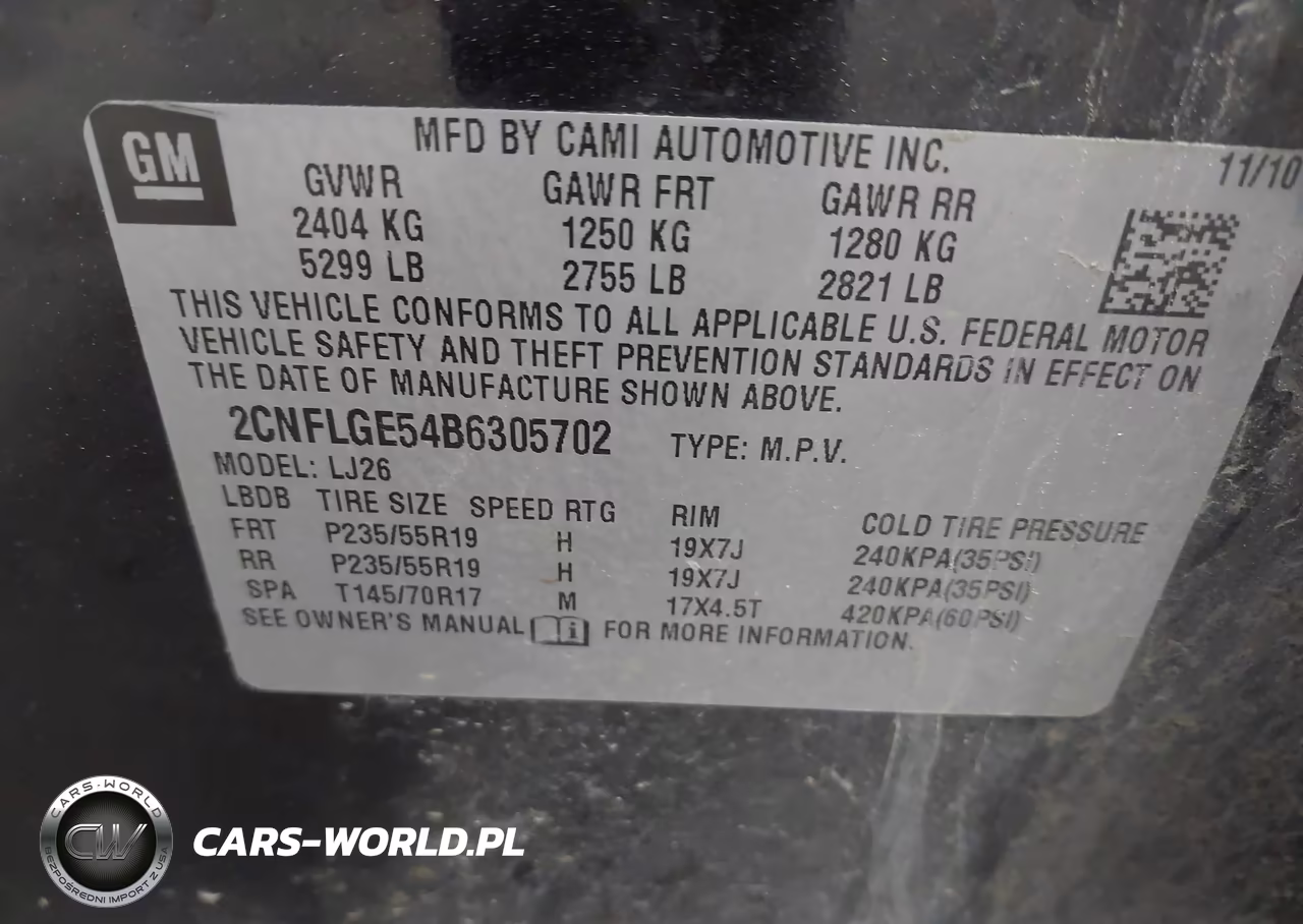 2011 Chevrolet Equinox Ltz VIN:2CNFLGE54B6305702 - 9