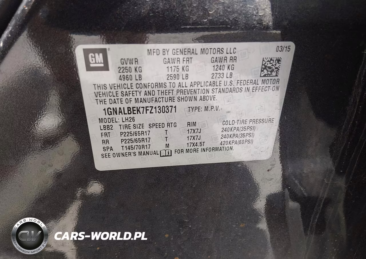 2015 Chevrolet Equinox Lt VIN:1GNALBEK7FZ130371 - 9