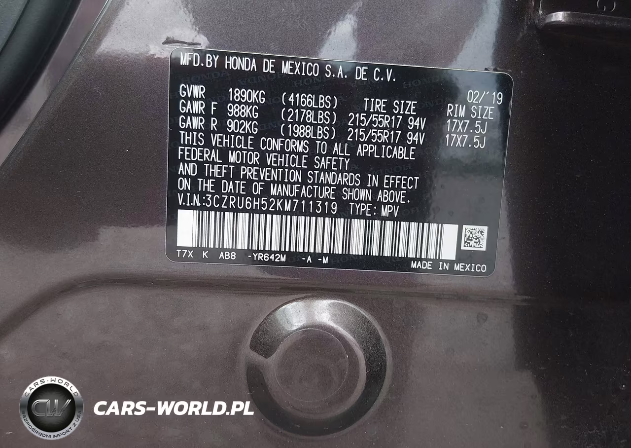 2019 Honda Hr-V Ex VIN:3CZRU6H52KM711319 - 9
