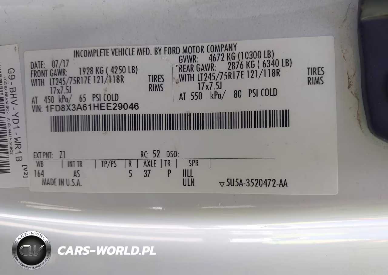 2017 Ford F-350 Xl-Xlt VIN:1FD8X3A61HEE29046 - 9