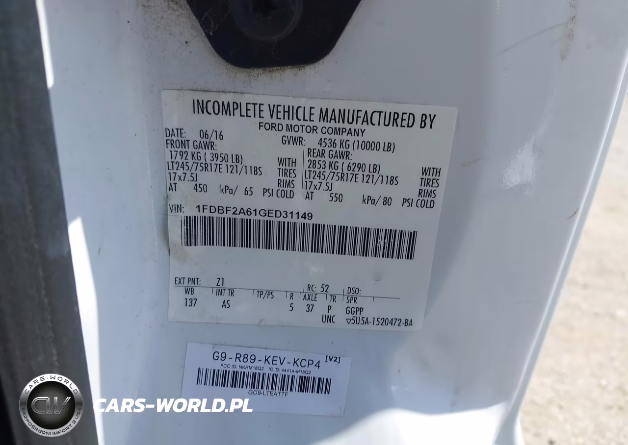 2016 Ford F-250 VIN:1FDBF2A61GED31149 - 9