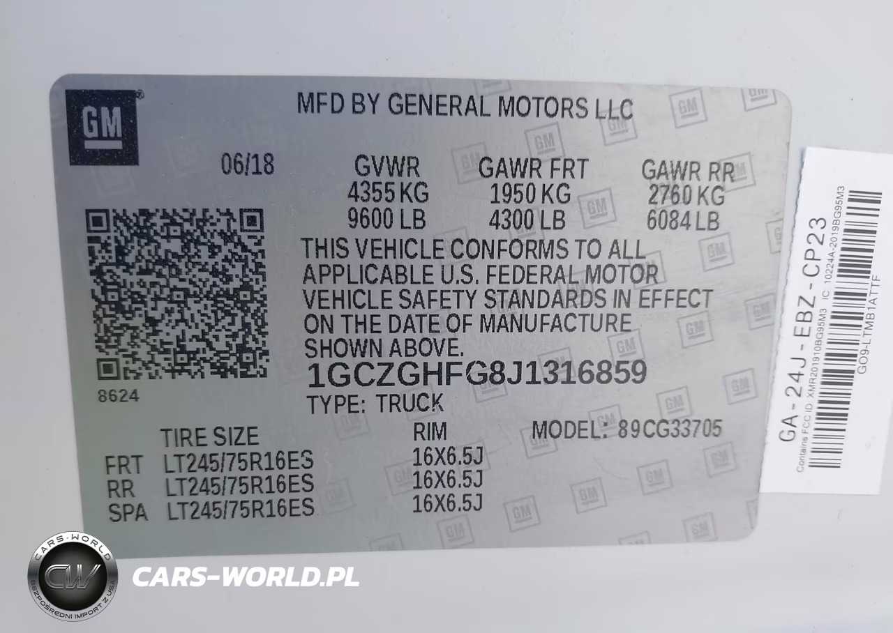 2018 Chevrolet Express 3500 Work Van VIN:1GCZGHFG8J1316859 - 9