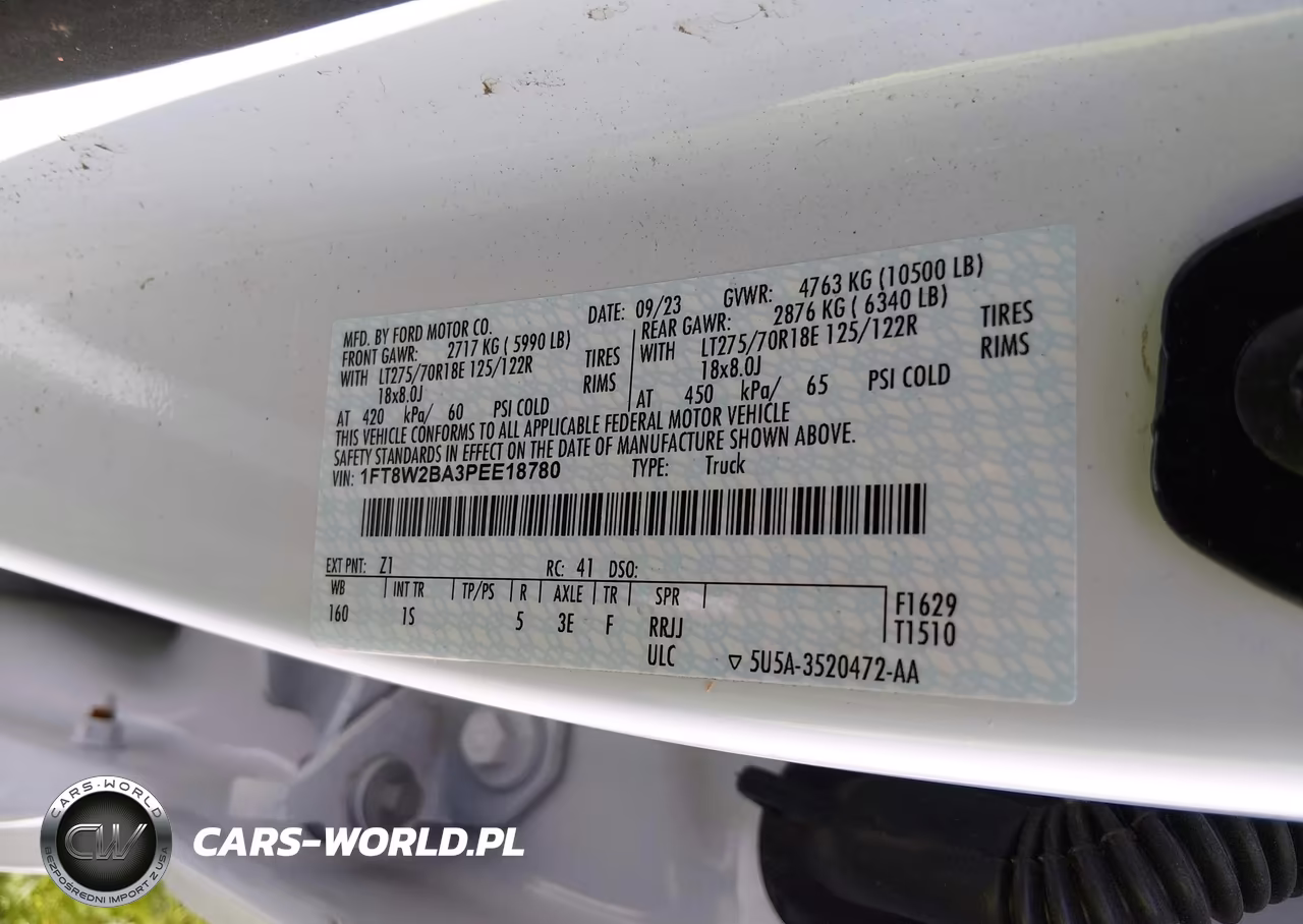 2023 Ford F-250 Xl VIN:1FT8W2BA3PEE18780 - 8