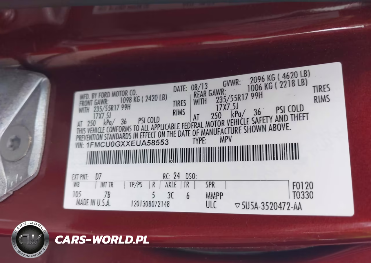 2014 Ford Escape Se VIN:1FMCU0GXXEUA58553 - 9