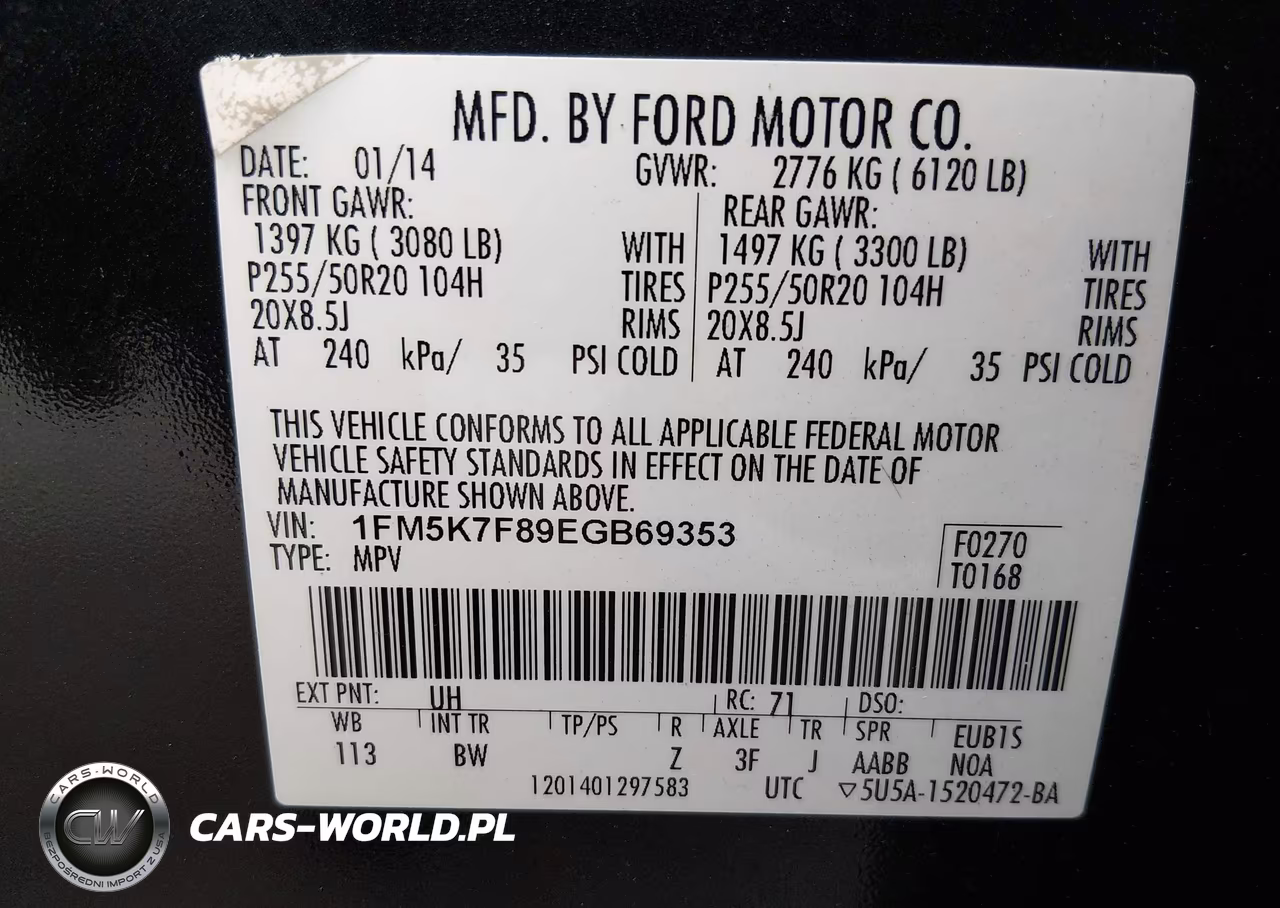 2014 Ford Explorer Limited VIN:1FM5K7F89EGB69353 - 9