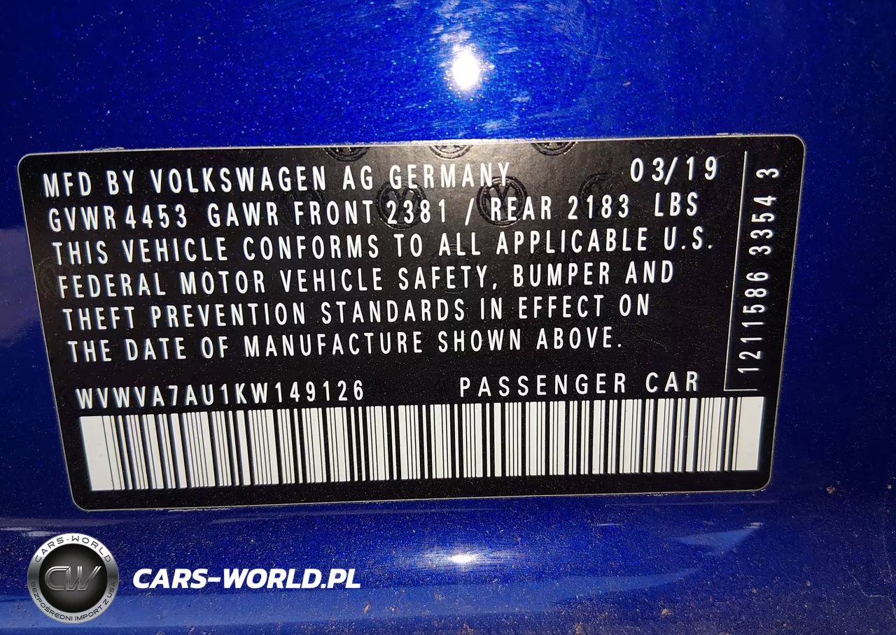 2019 Volkswagen Golf R 2.0T W-Dcc Navigation VIN:WVWVA7AU1KW149126 - 9