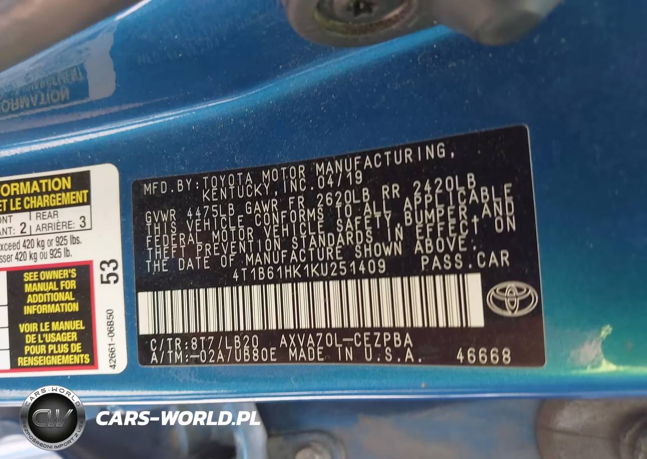 2019 Toyota Camry Xse VIN:4T1B61HK1KU251409 - 9
