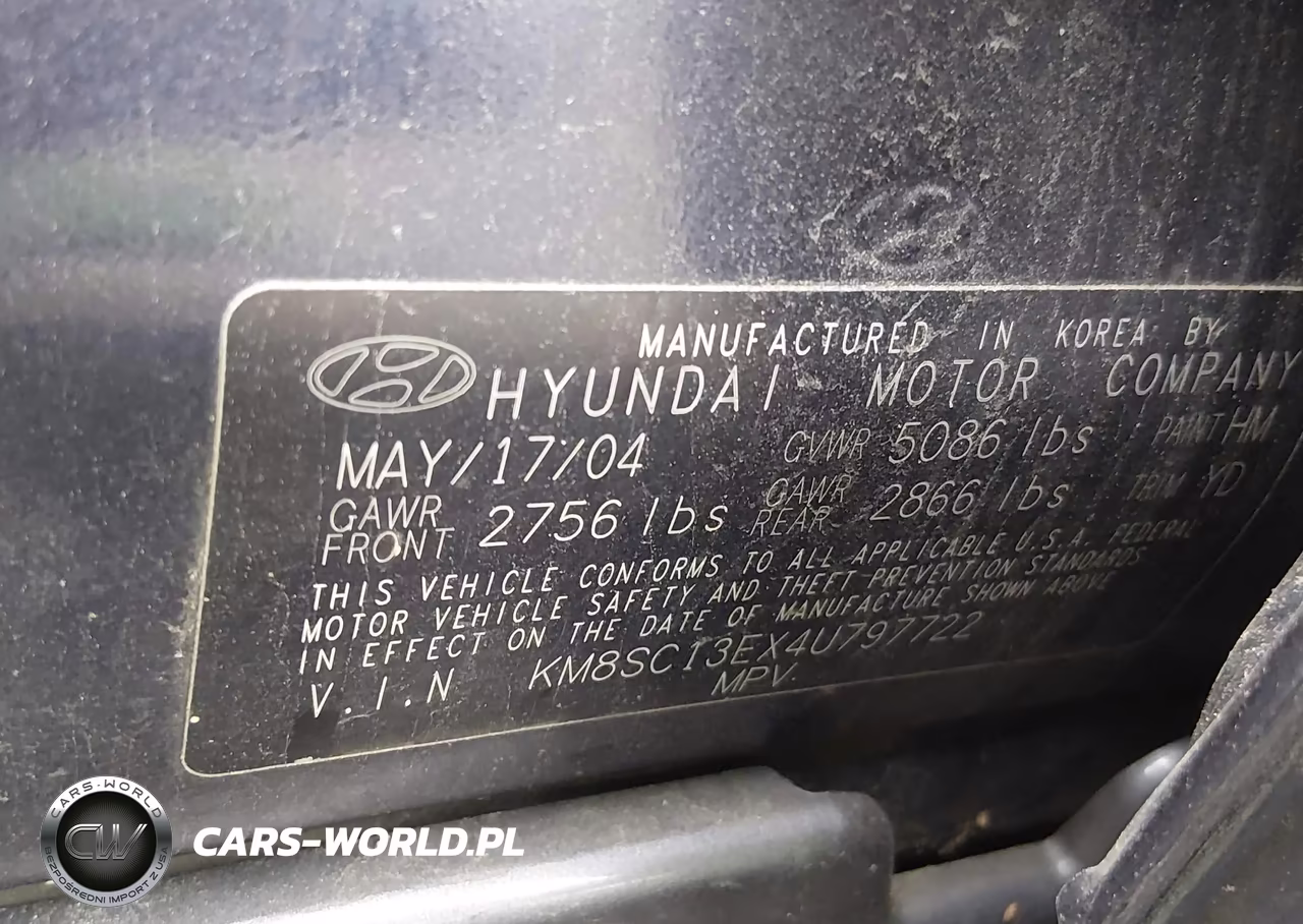 2004 Hyundai Santa Fe Gls-Lx VIN:KM8SC13EX4U797722 - 9