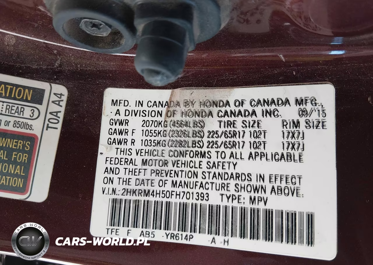 2015 Honda Cr-V Ex VIN:2HKRM4H50FH701393 - 9